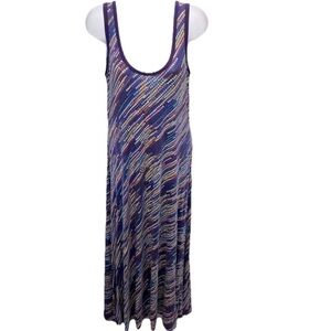 Calvin Klein Women’s Size 12 Maxi Dress Purple Multi-Color Rayon Stretch Jersey